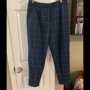 High waist grid print trouser